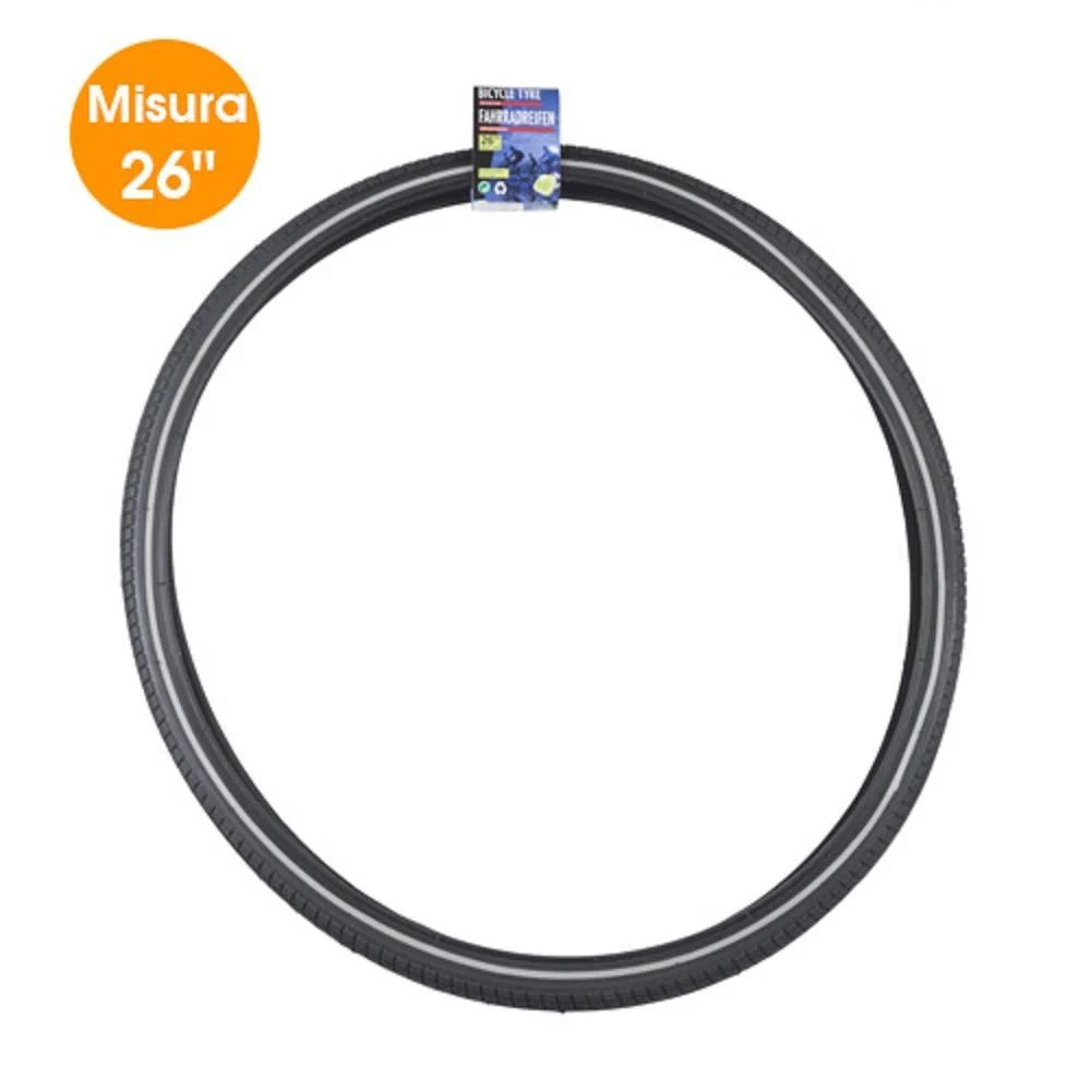 PNEUMATICO PER BICICLETTA CORSA RIFLETTENTE 26" 3/8 CON BATTISTRADA BICI RUOTA - TrAdE Shop Traesio