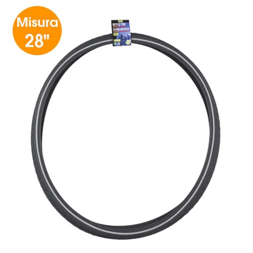 PNEUMATICO PER BICICLETTA CORSA RIFLETTENTE 28" 1,75 CON BATTISTRADA BICI RUOTA - TrAdE Shop Traesio