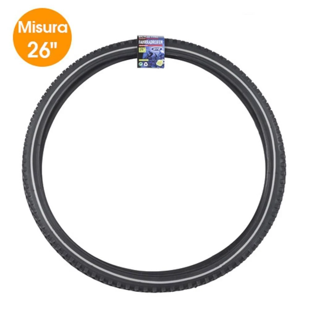 PNEUMATICO PER BICICLETTA MTB RIFLETTENTE 26 1,75 CON BATTISTRADA BICI RUOTA - TrAdE Shop Traesio