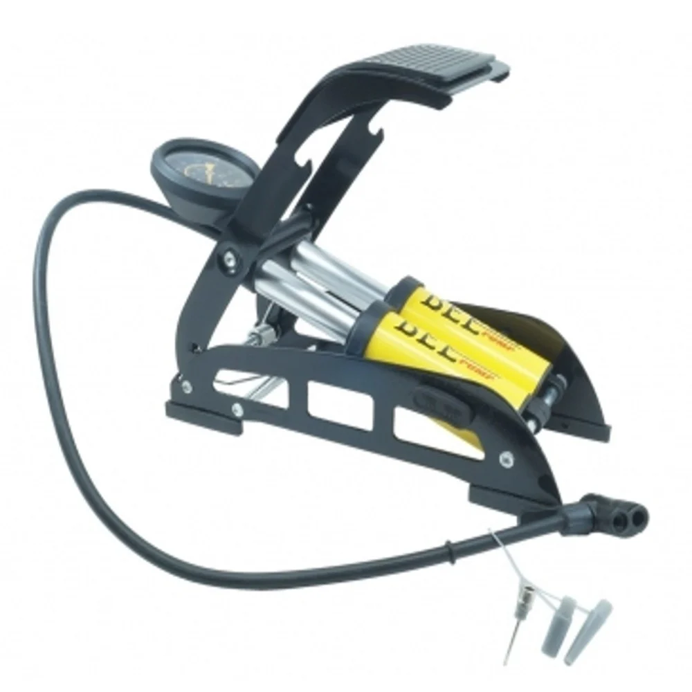 POMPA A PEDALE CON MANOMETRO 2 CILINDRI PER BICICLETTA VALVOLA GONFIATORE BICI - TrAdE Shop Traesio