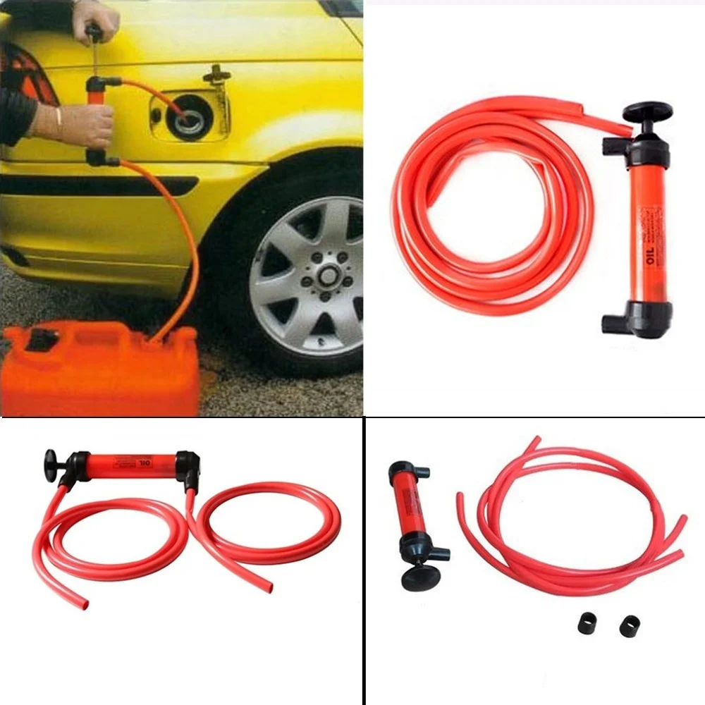 POMPA A SIFONE ASPIRA LIQUIDI CON TUBI FLESSIBILI TRAVASO BENZINA GASOLIO OLIO - TrAdE Shop Traesio