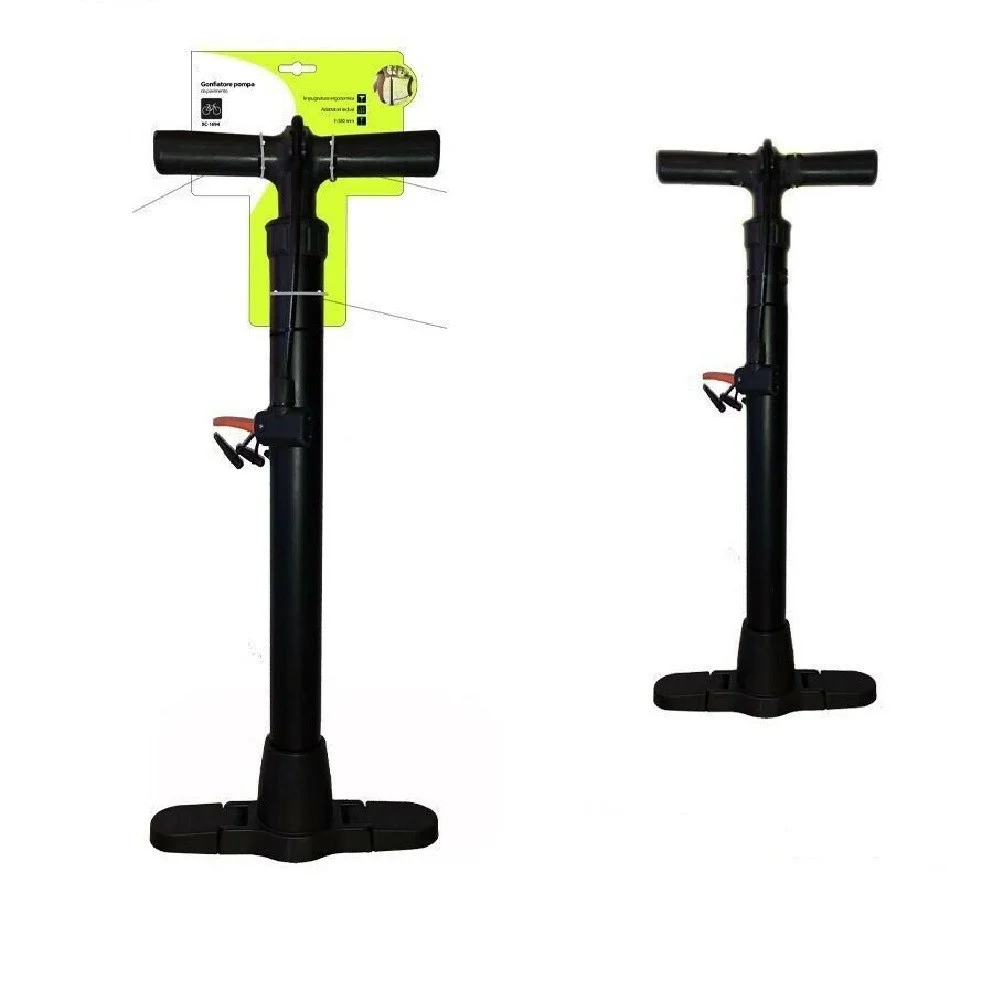 POMPA GONFIATORE MANUALE MULTIFUNZIONE RUOTE BICI BICICLETTA ADATTATORI XC-1694