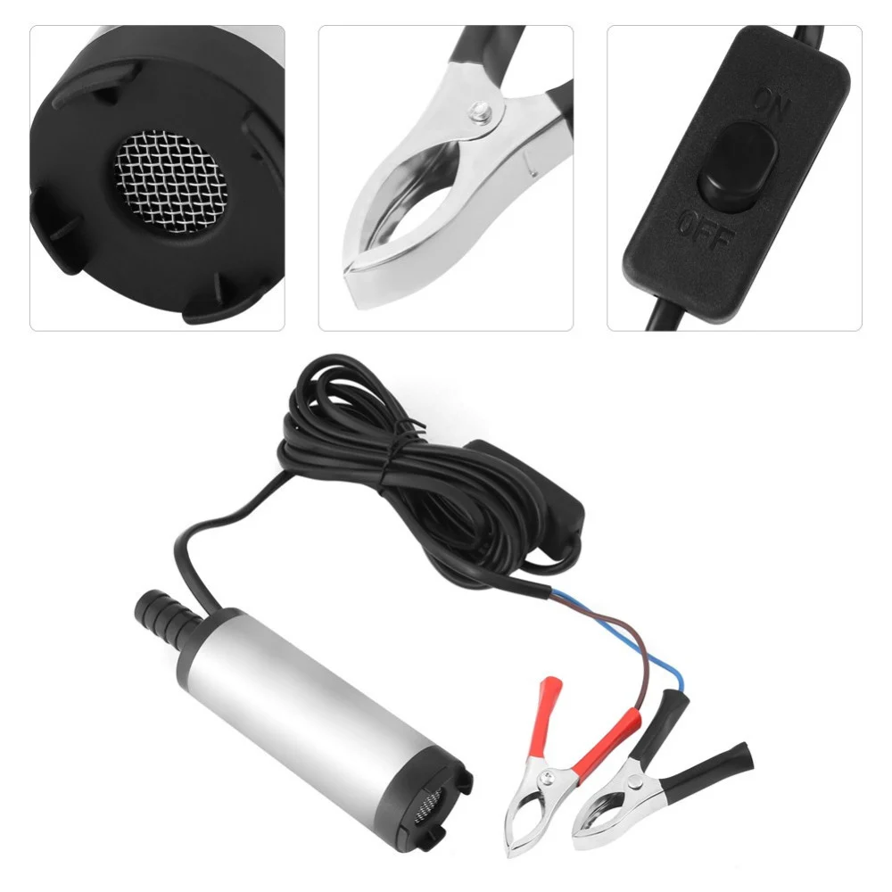 POMPA TRAVASO ELETTRICA SOMMERSA ASPIRA LIQUIDI ACQUA OLIO DIESEL 12V AUTO BARCA - TrAdE Shop Traesio