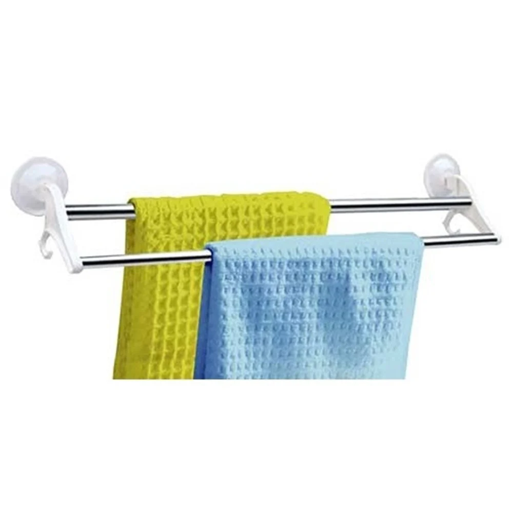 PORTA ASCIUGAMANI DA BAGNO ATTACCO A VENTOSA 2 ASTE 50CM 2 APPENDINI - TrAdE Shop Traesio