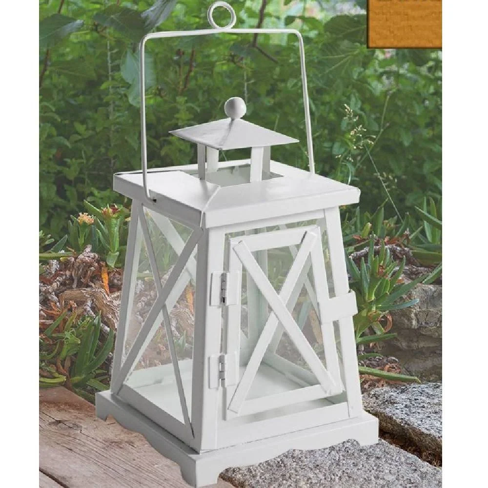 PORTA CANDELA LUMINO LANTERNA BIANCA METALLO BOMBONIERA MATRIMONIO CAMINO 42270 - TrAdE Shop Traesio