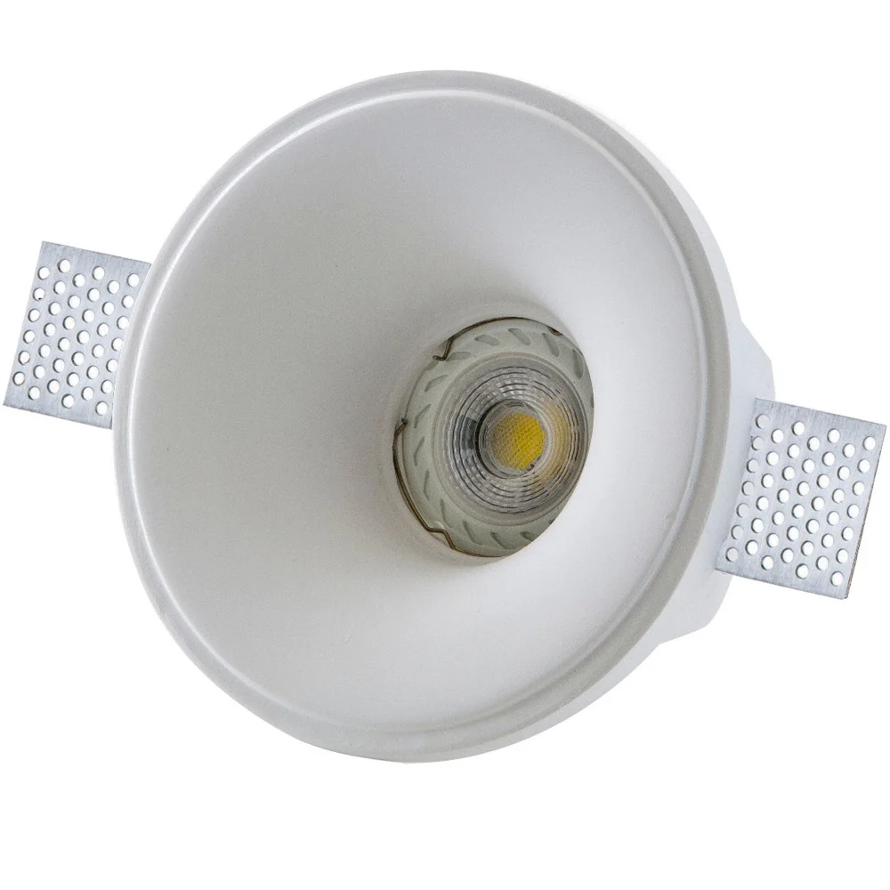 PORTA FARETTO FISSO IN GESSO AD INCASSO LED ROTONDO GU10 14X14CM - TrAdE Shop Traesio