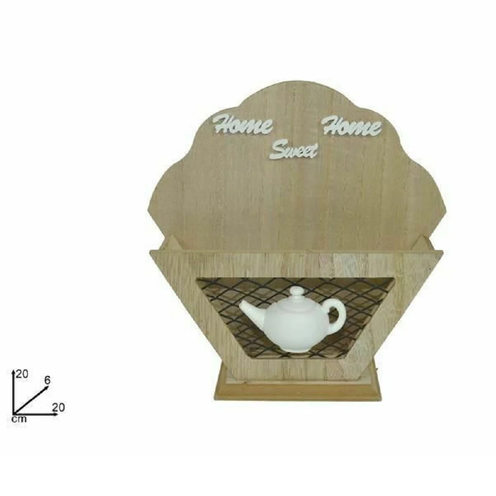 PORTA OGGETTI PORTAOGGETTI CUCINA IN LEGNO METALLO ARREDAMENTO CASA 20X20X6 CM - TrAdE Shop Traesio