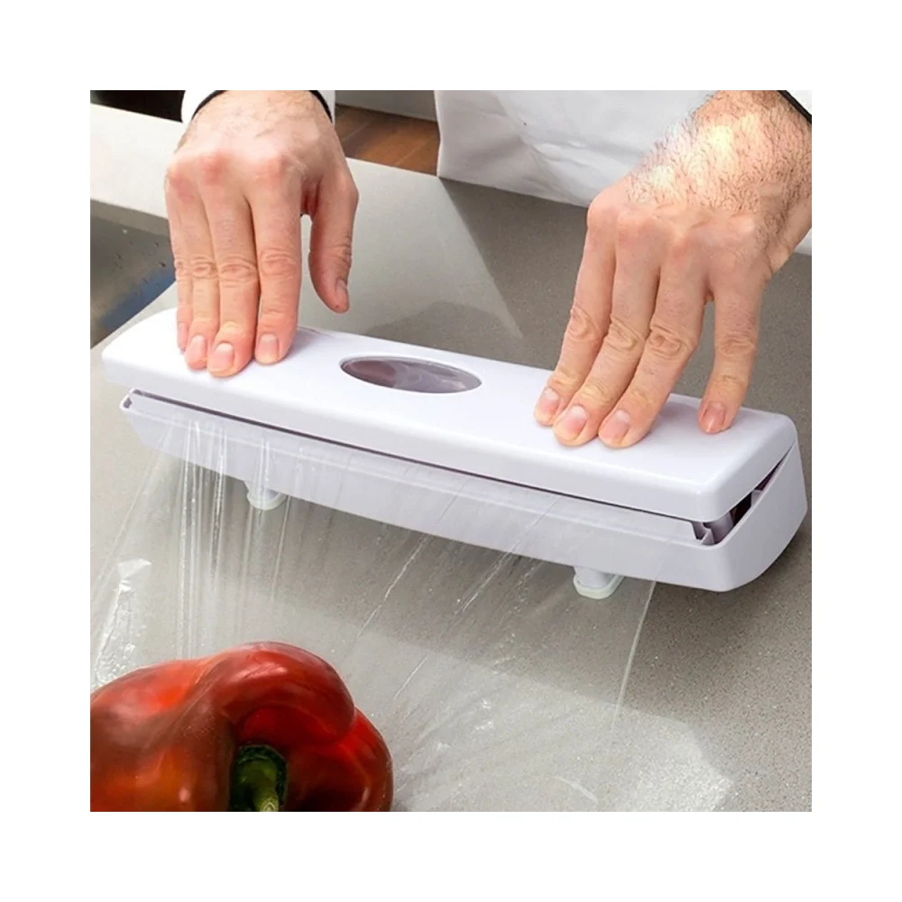 PORTA ROTOLO DISPENSER AUTOMATICO CON TAGLIO PER PELLICOLA CARTA FORNO ALLUMINIO - TrAdE Shop Traesio