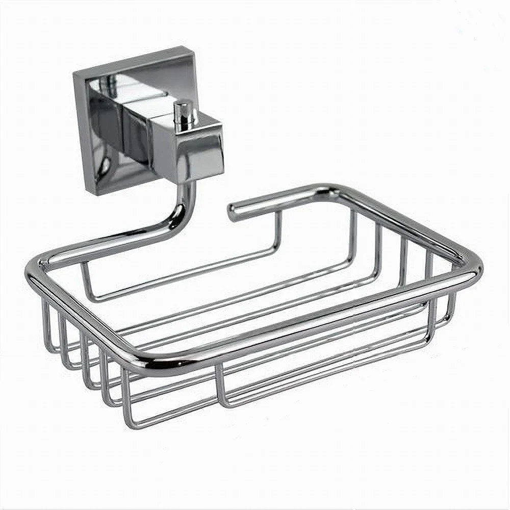 PORTA SAPONE SAPONETTA MENSOLA DOPPIO FISSAGGIO A PARETE BAGNO SQUARE 13CM 59184 - Cleafe