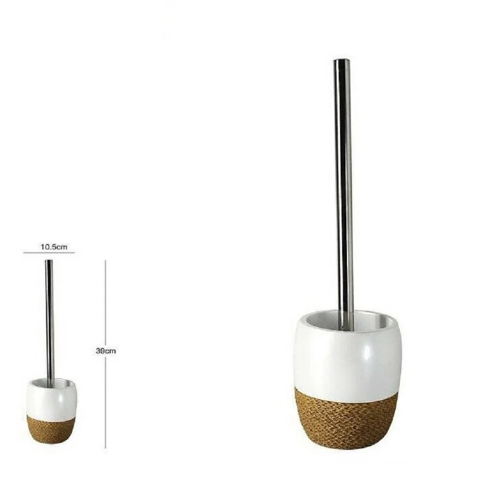 PORTA SCOPINO BAGNO CON SCOPETTINO WC BAGNO IN CERAMICA BIANCA CORDA 39CM 10378 - TrAdE Shop Traesio