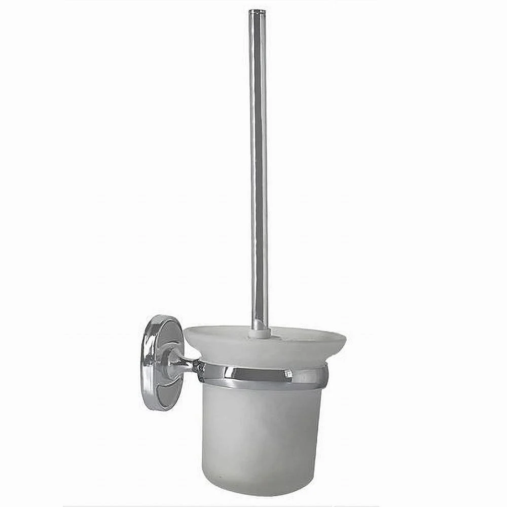 PORTA SCOPINO WC COMPLETO VETRO SATINATO FISSAGGIO A PARETE BAGNO OVALE 52017 - Cleafe