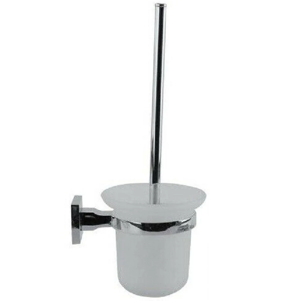 PORTA SCOPINO WC COMPLETO VETRO SATINATO FISSAGGIO A PARETE BAGNO SQUARE 59193 - Cleafe