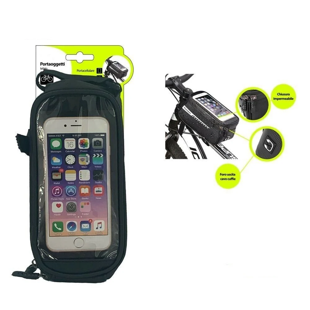 PORTACELLULARE SMARTPHONE OGGETTI IMPERMEABILE PER TELAIO BICI BICICLETTA XC2652 - Wisdom