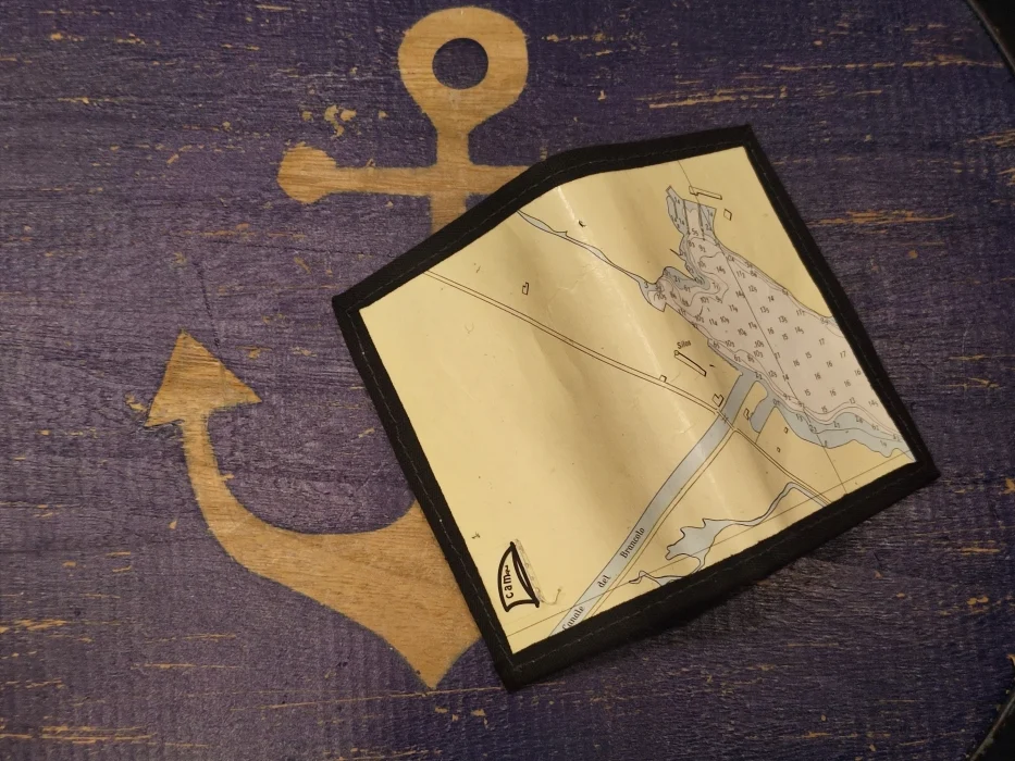 portafoglio mini wallet – carta nautica - Abbigliamento marinaresco