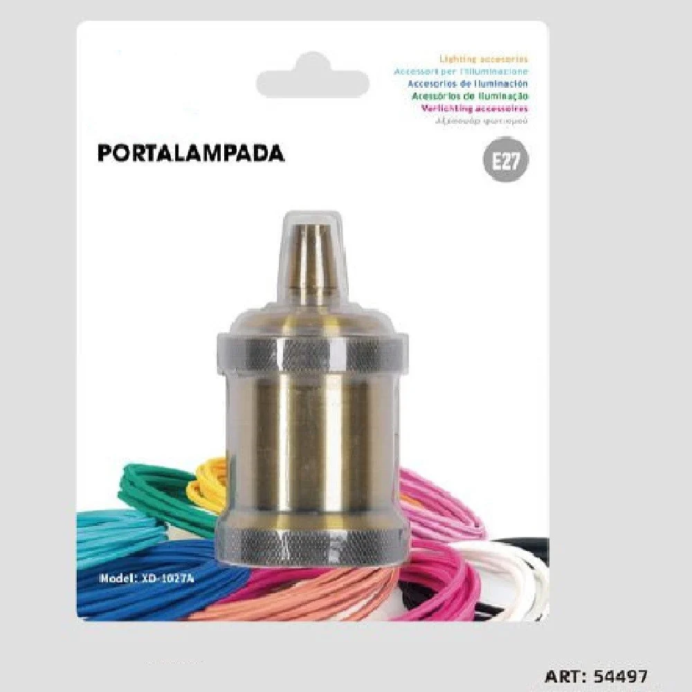 PORTALAMPADA E27 ALLUMINIO VINTAGE RETRÒ COLORE BRONZO LAMPADA DECORATIVA 54497 - Kaela