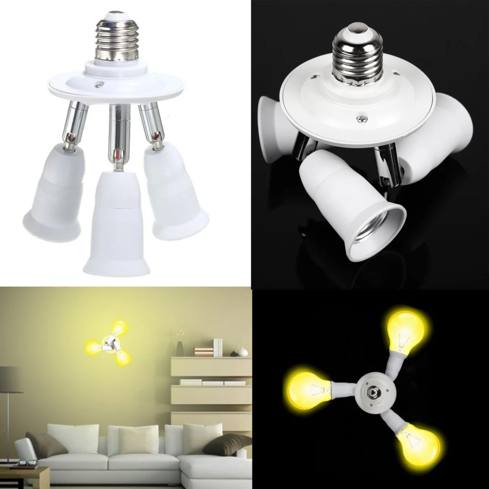 PORTALAMPADA SDOPPIATORE E27 ADATTATORE CON 3 INGRESSI ATTACCO LAMPADINA 3 IN 1 - TrAdE Shop Traesio