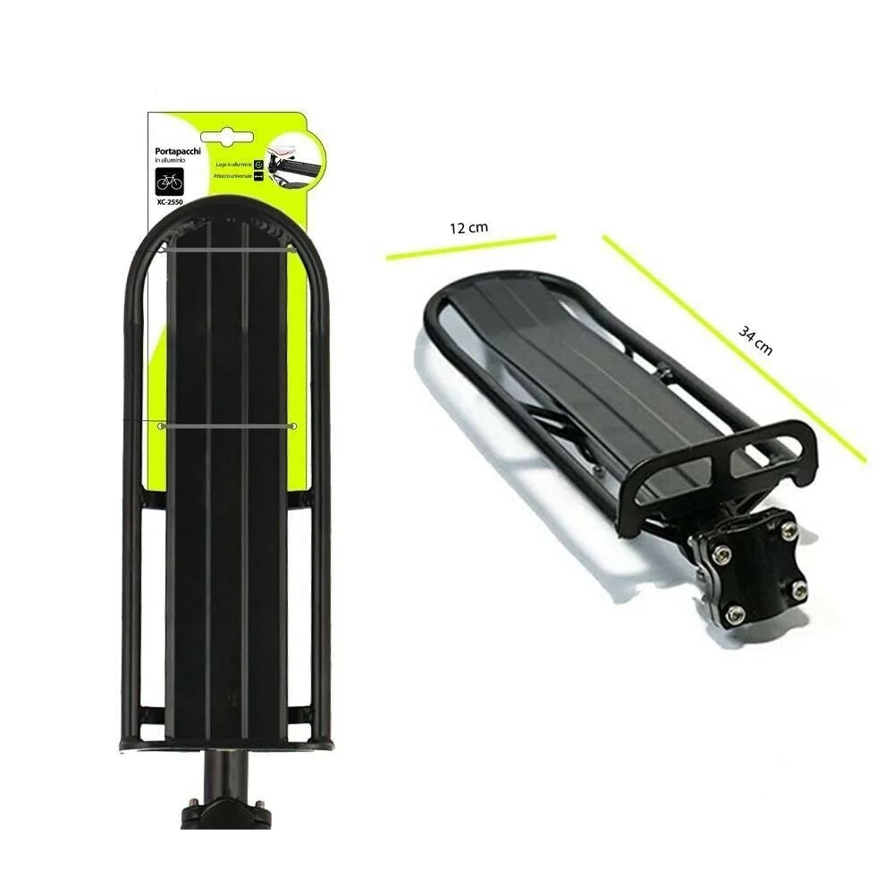 PORTAPACCHI POSTERIORE IN ALLUMINIO PER BICI BICICLETTA ATTACCO UNIVERSALE XC2550 - Wisdom