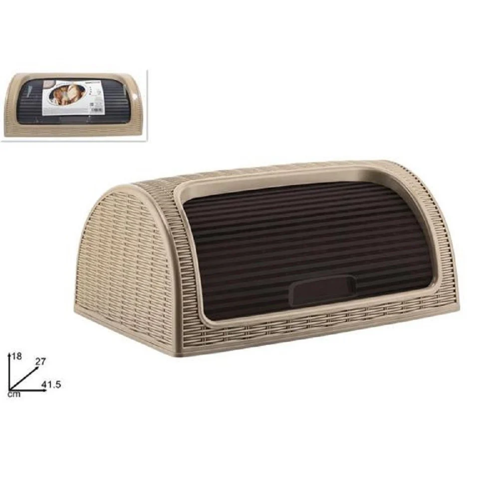 PORTAPANE PANE CROCK SERRANDINA GRANDE ROTOLO CONTENITORE EFFETTO RATTAN CAPPUCCINO - TrAdE Shop Traesio