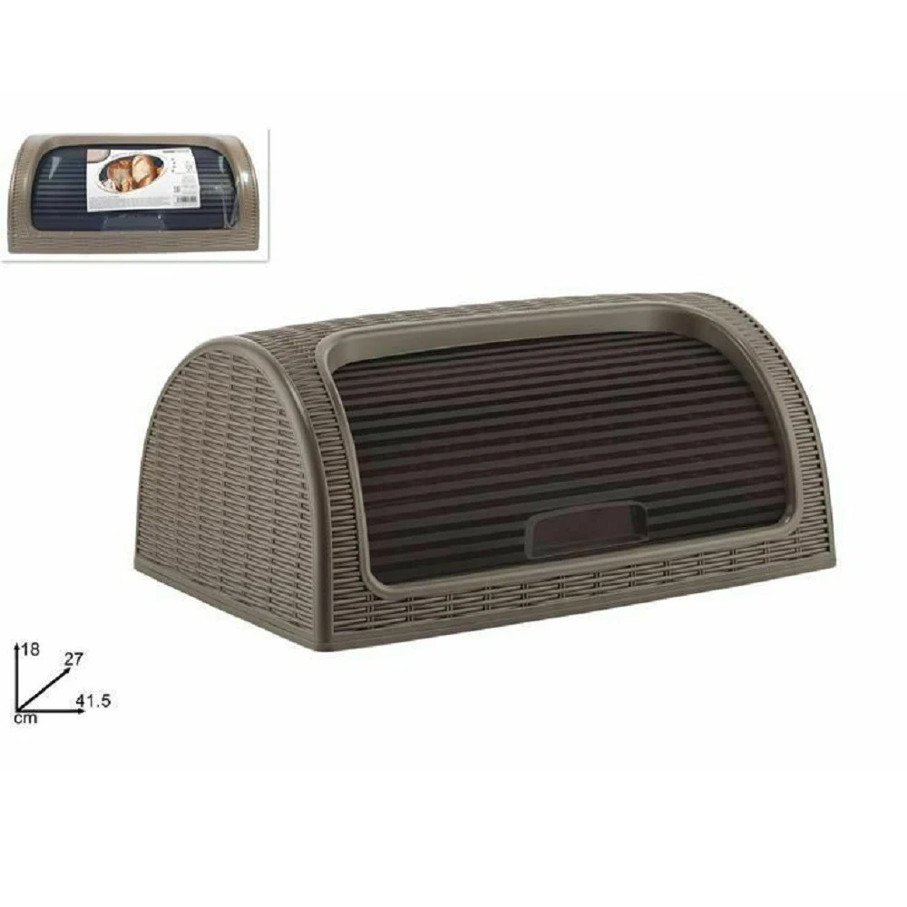 PORTAPANE PANE CROCK SERRANDINA GRANDE ROTOLO CONTENITORE EFFETTO RATTAN MARRONE - TrAdE Shop Traesio