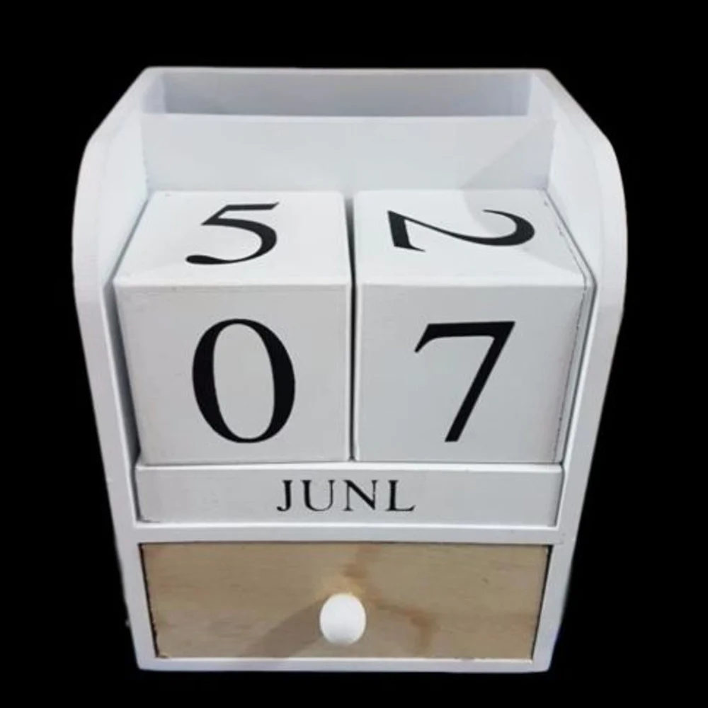 PORTAPENNE OGGETTI CON CASSETTO DATARIO LEGNO COUNTRY CHIC DESIGN ARREDO - TrAdE Shop Traesio