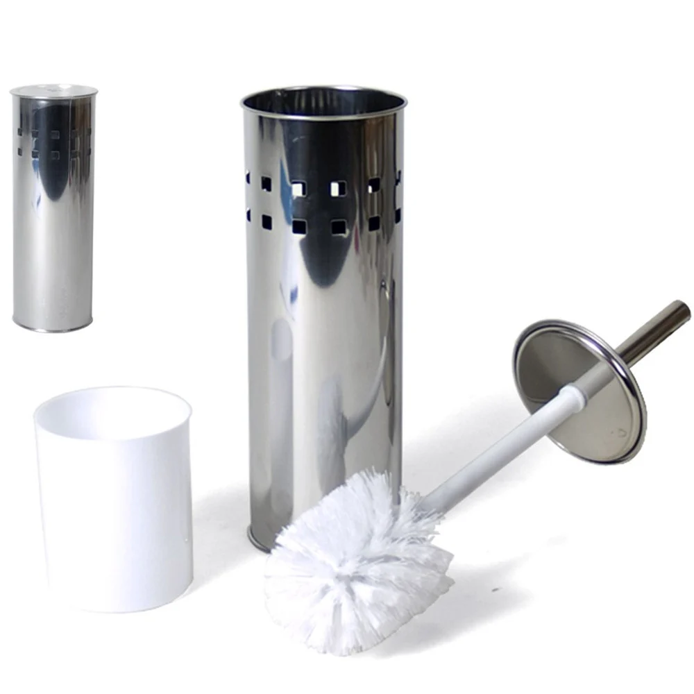 PORTASCOPINO CON SPAZZOLONE SCOPINO PER WC IN ACCIAIO 26X10CM ACCESSORI BAGNO - TrAdE Shop Traesio