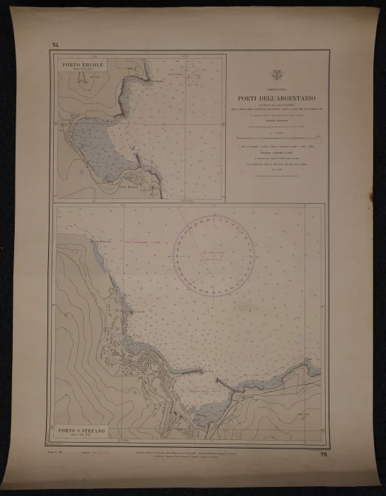porti dell’argentario n. 75 (1960) - Carte nautiche, da pesca…