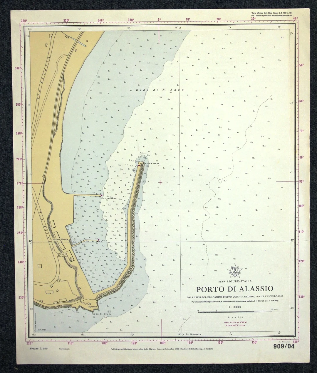 porto di alassio n. 909/04 (1969) - Carte nautiche, da pesca…