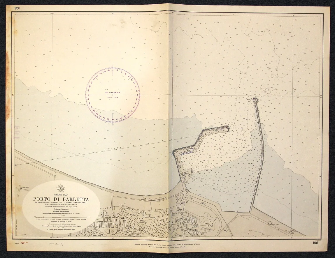 porto di barletta n. 198 (1962) - Carte nautiche, da pesca…
