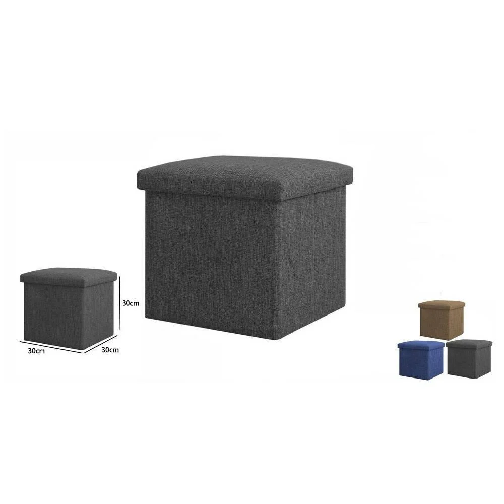 POUFF PUFF POUF CONTENITORE IMBOTTITO CON SEDUTA IN TESSUTO 30 X 30 X 30CM 69584 - TrAdE Shop Traesio