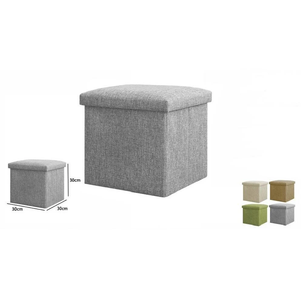 POUFF PUFF POUF CONTENITORE IMBOTTITO CON SEDUTA IN TESSUTO 30 X 30 X 30CM 69585 - TrAdE Shop Traesio