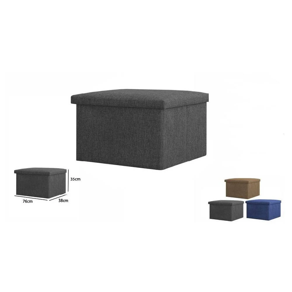 POUFF PUFF POUF CONTENITORE IMBOTTITO CON SEDUTA IN TESSUTO 76 X 38 X 35CM 69588 - TrAdE Shop Traesio
