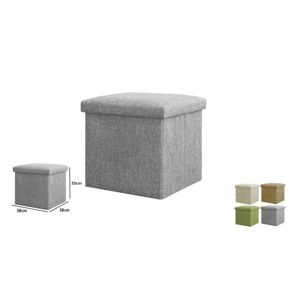 POUFF PUFF POUF CONTENITORE IMBOTTITO CON SEDUTA IN TESSUTO 38 X 38 X 35CM 69587 - TrAdE Shop Traesio