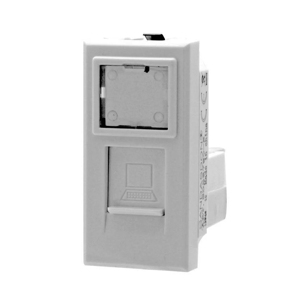 PRESA DATI CONNETTORE RJ45 CAT5E BIANCO COPERCHIO COMPATIBILE BTICINO AXOLUTE - TrAdE Shop Traesio