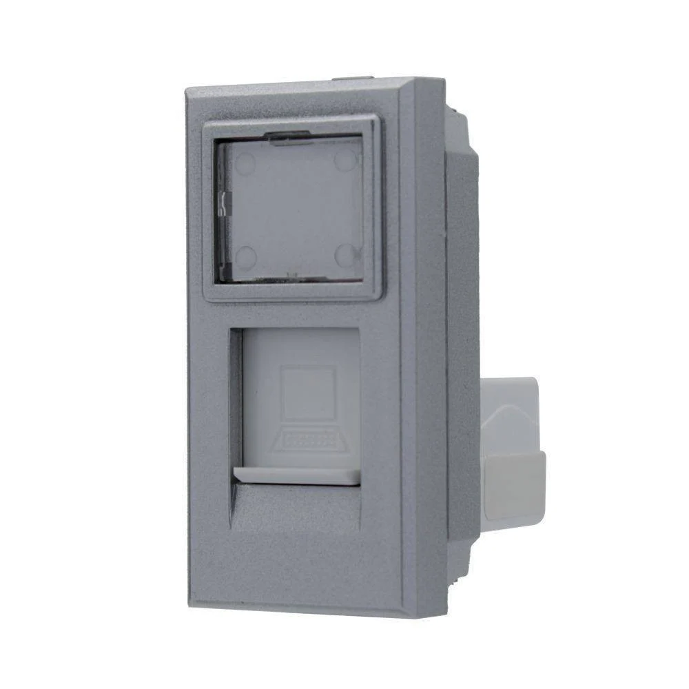 PRESA DATI CONNETTORE RJ45 CAT5E SILVER COPERCHIO COMPATIBILE BTICINO AXOLUTE - TrAdE Shop Traesio