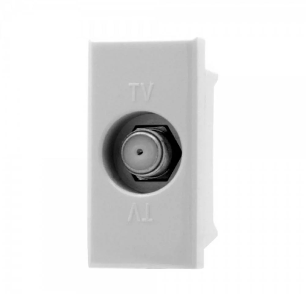 PRESA TV CONNETTORE PASSANTE MASCHIO BIANCO COMPATIBILE BTICINO AXOLUTE - TrAdE Shop Traesio
