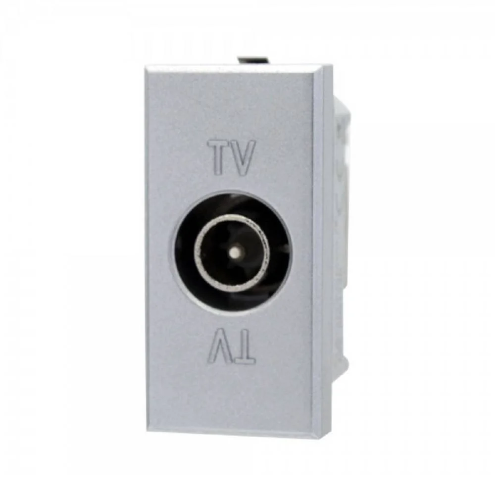 PRESA TV CONNETTORE PASSANTE MASCHIO SILVER COMPATIBILE BTICINO AXOLUTE - TrAdE Shop Traesio