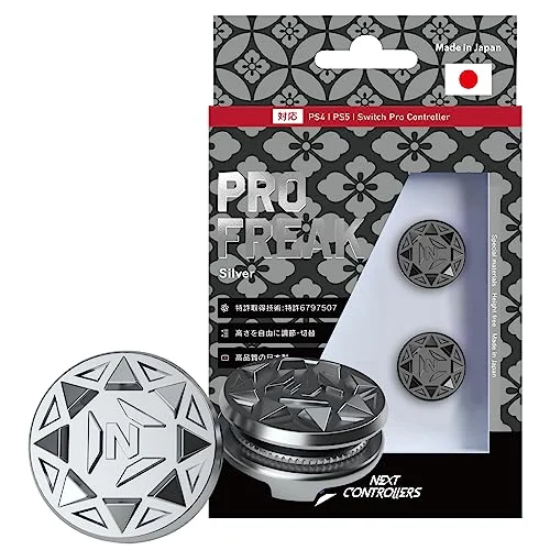 Pro Freak V2 Flat Freak Silver Silver PS4 PS5 Switch Pro Con Compatible Stepless height adjustment 4.9mm-8mm Made in Japan