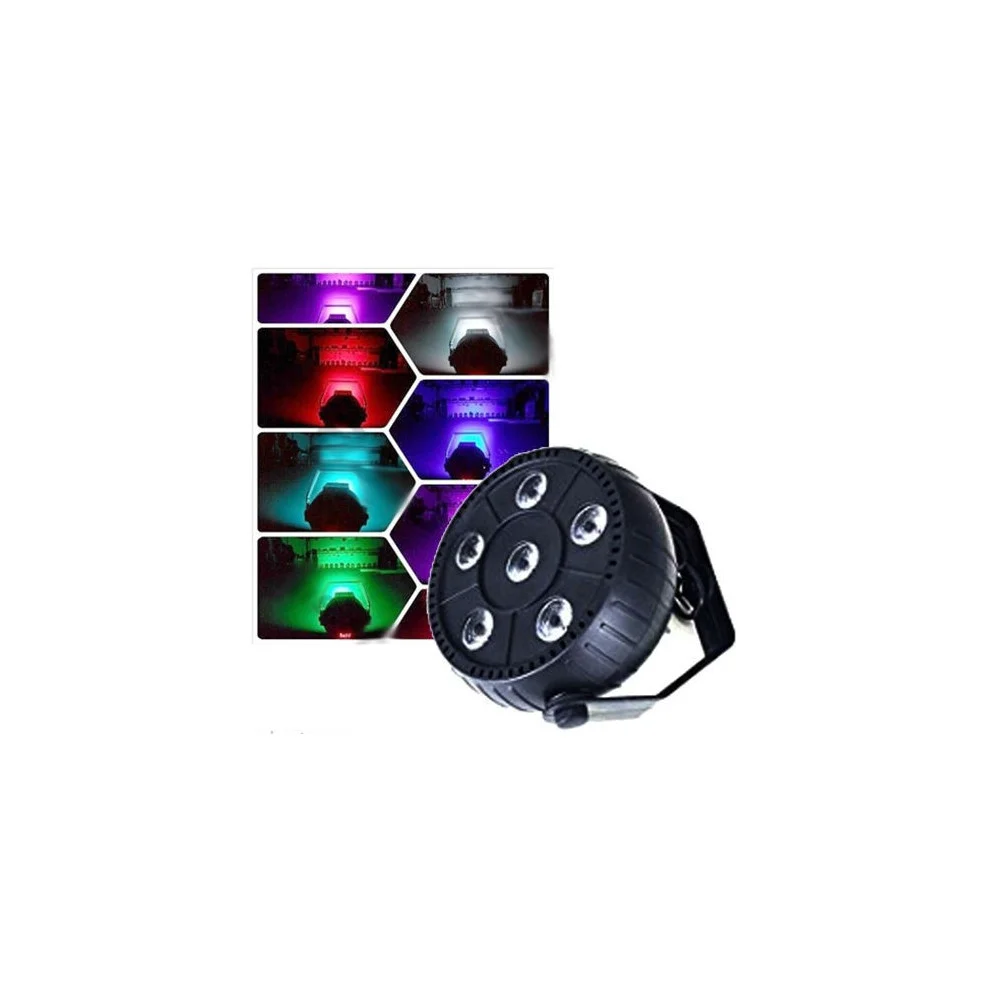 PROIETTORE EFFETTO LUCE FLAT PAR LIGHT RGB ALTA LUMINOSITA PER FESTE 6 LED 10W - TrAdE Shop Traesio