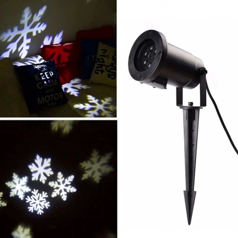 PROIETTORE FIOCCO DI NEVE BIANCO LED PAESAGGIO PICCHETTO ILLUMINAZIONE NATALE - TrAdE Shop Traesio