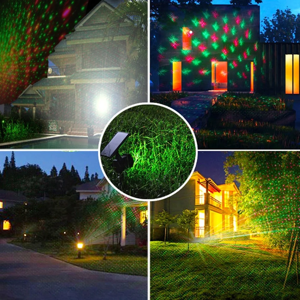 PROIETTORE LASER CON PANNELLO SOLARE PAESAGGIO ILLUMINAZIONE ESTERNA NATALE - TrAdE Shop Traesio