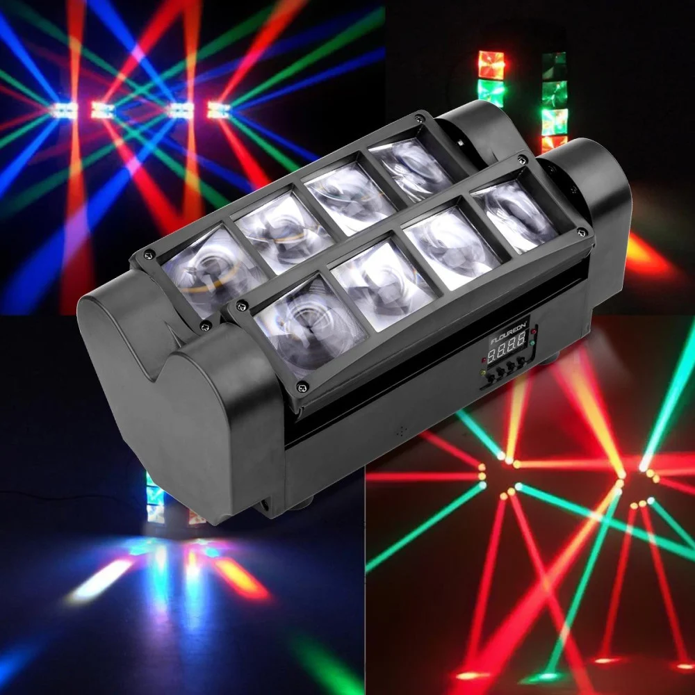 PROIETTORE MINI SPIDER TESTA MOBILE SPOT LIGHT DMX 512 RGB DJ DISCOTECA 40W - TrAdE Shop Traesio