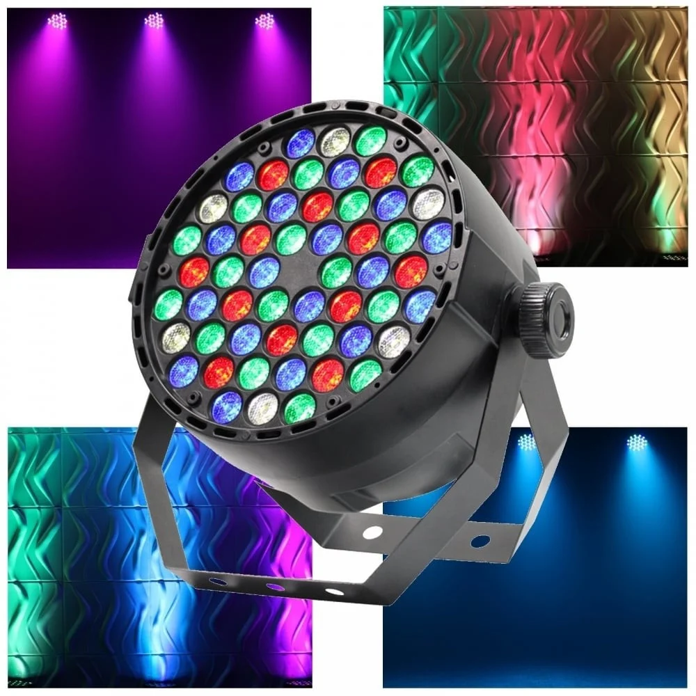 PROIETTORE SLIM DMX512 EFFETTO LUCE FLAT PAR LIGHT RGB+W ALTA LUMINOSITA 54 LED - TrAdE Shop Traesio