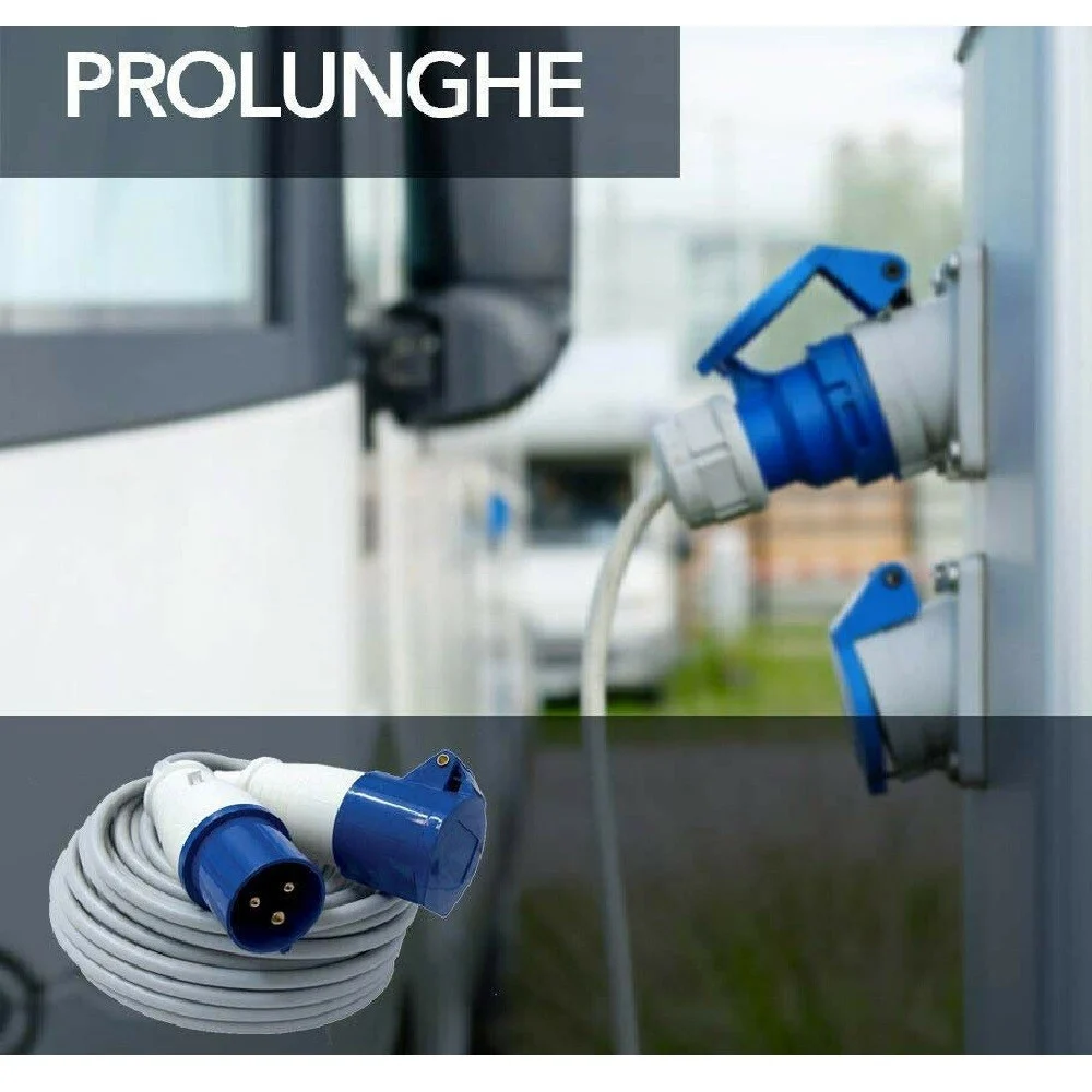 PROLUNGA INDUSTRIALE CAVO 25 MT PRESA IEC SPINA A 3 G PER CAMPEGGIO CANTIERE - TrAdE Shop Traesio