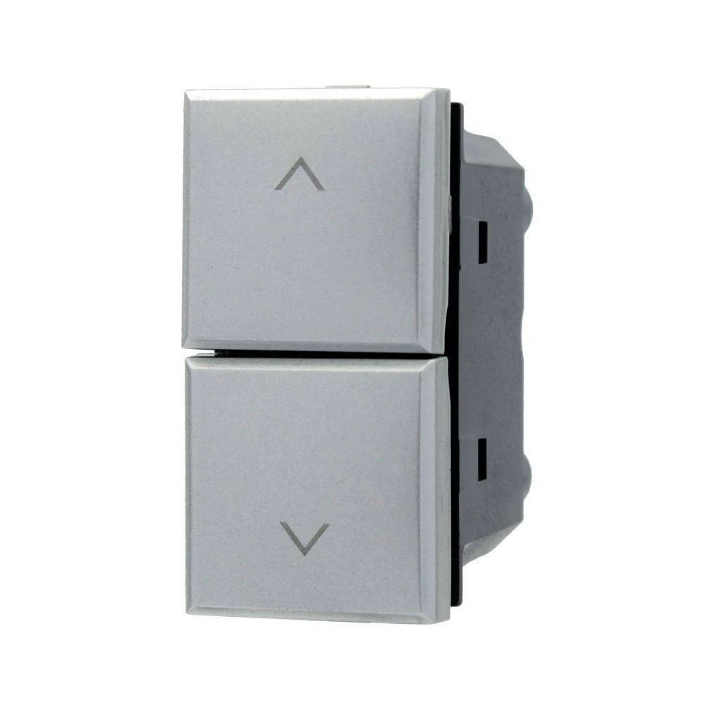 PULSANTE DOPPIO SALISCENDI 1P+1P SILVER COMPATIBILE CON BTICINO AXOLUTE - TrAdE Shop Traesio
