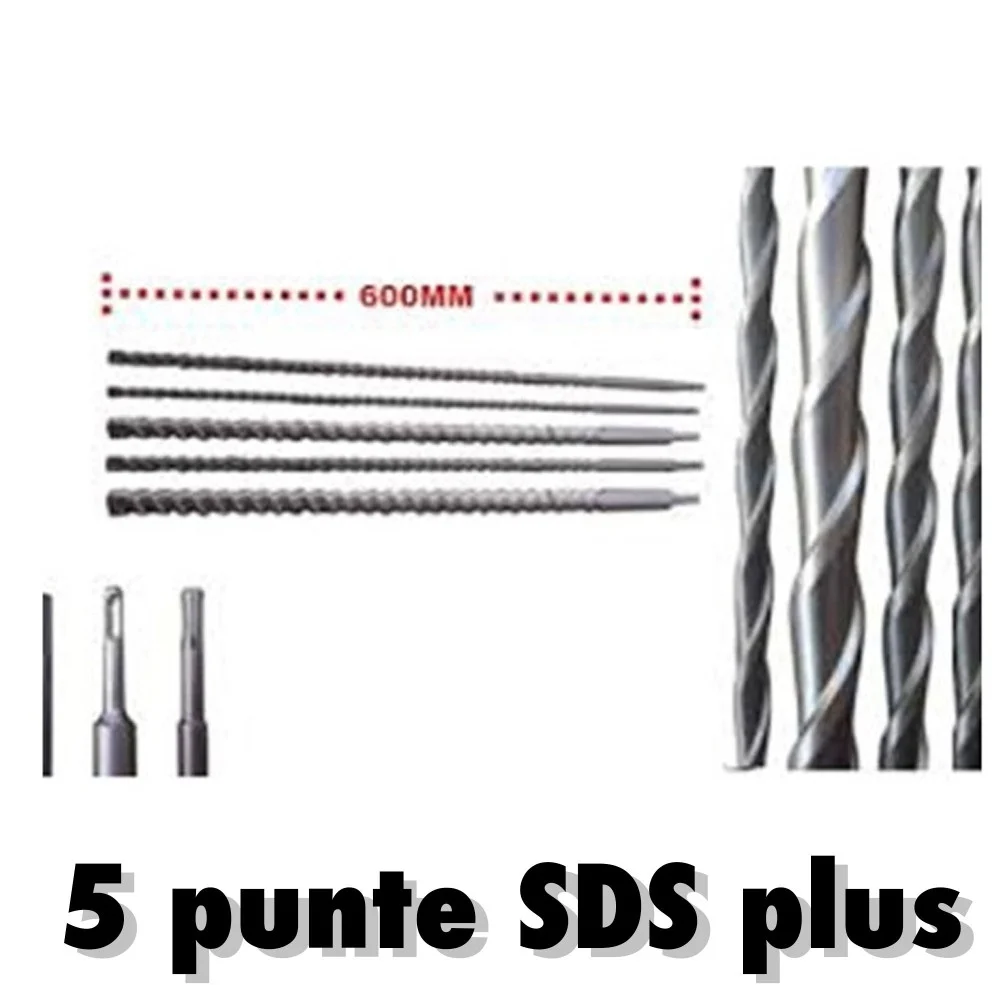 Punte giganti 600mm SDS Plus set 5 pezzi per muro cemento calcestruzzo - Trade_Ox