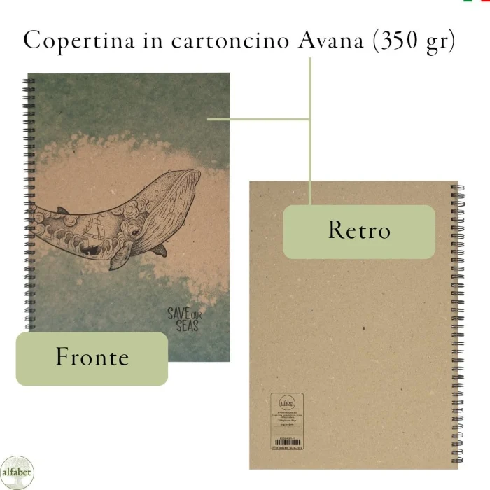 quadernone a righe spiralato “save our seas – balena” - Prodotti vari