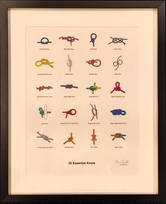 quadro “20 essential knots” - Arredamento marinaresco