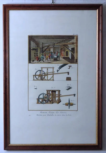 quadro “marine, forge des ancres – machine pour radouber les ancres dans les ports” - Arredamento marinaresco