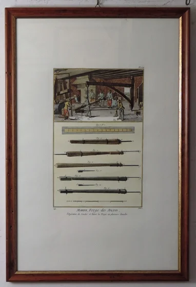 quadro “marine, forge des ancres – l’operation de souder et etirer la verge en plusieurs chaudes” - Arredamento marinaresco