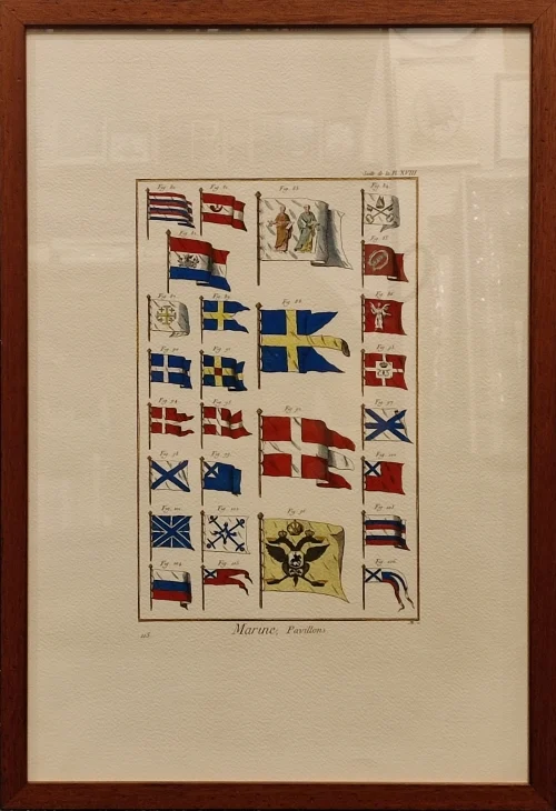 quadro “marine, pavillons – suitte de la panche xviii” - Arredamento marinaresco